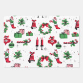 Mid Century Moderne Kerst Inpakpapier Vel (Voorkant 3)