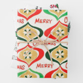 Mid Century Moderne Kerst Inpakpapier Vel (In situ)