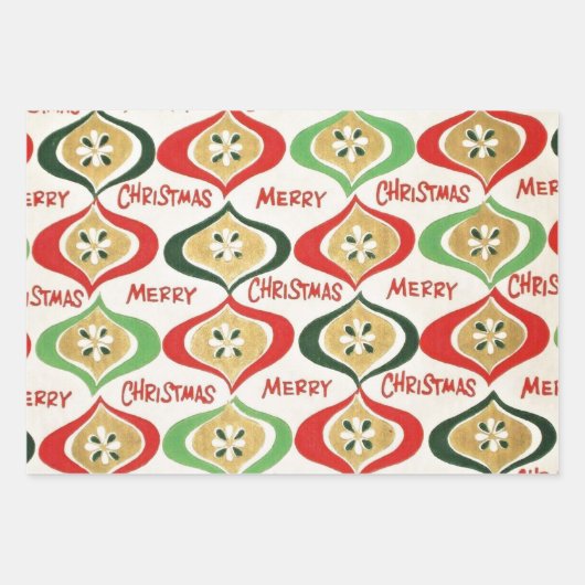 Mid Century Moderne Kerst Inpakpapier Vel (Voorkant)