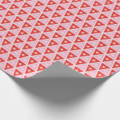 Mid Century moderne kerst rode en roze driehoek Cadeaupapier (Hoek)