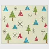 Mid Century Moderne kerstbomen Cadeaupapier (Vlak)