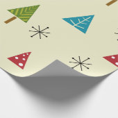 Mid Century Moderne kerstbomen Cadeaupapier (Hoek)