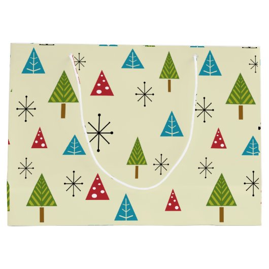 Mid Century Moderne kerstbomen Groot Cadeauzakje (Achterkant)