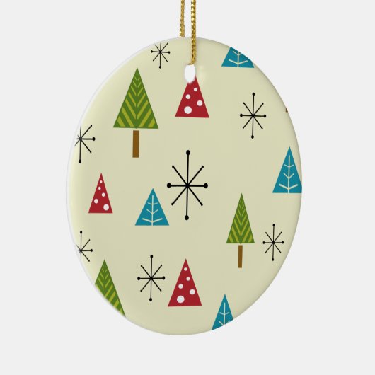 Mid Century Moderne kerstbomen Keramisch Ornament (Rechts)