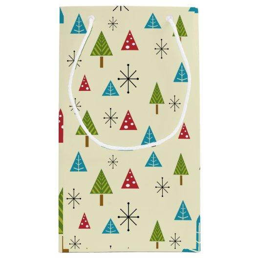 Mid Century Moderne kerstbomen Klein Cadeauzakje (Achterkant)