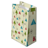 Mid Century Moderne kerstbomen Klein Cadeauzakje (Achterkant Gekanteld)