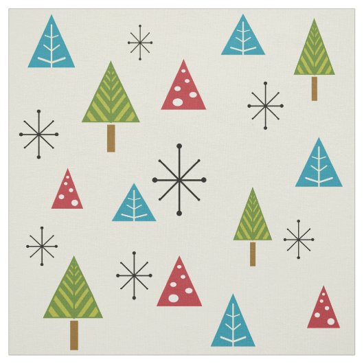 Mid Century Moderne kerstbomen Stof (Swatch)