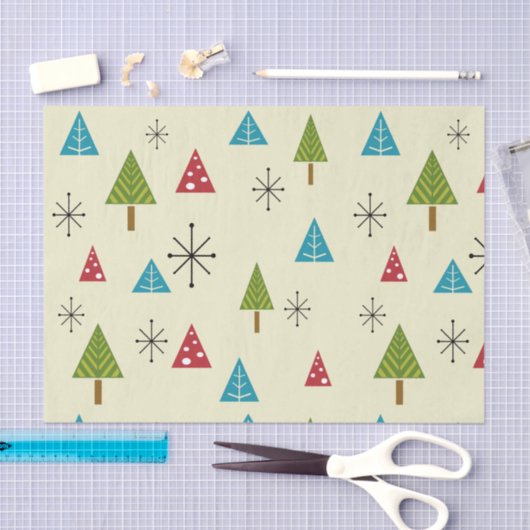 Mid Century Moderne kerstbomen Tissuepapier (Craft)