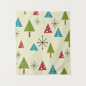 Mid Century Moderne kerstbomen Wandkleed (Voorkant)