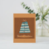 Mid Century Moderne kerstboom Feestdagenkaart (Staand voorkant)