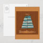 Mid Century Moderne kerstboom Feestdagenkaart (Voorkant / Achterkant)