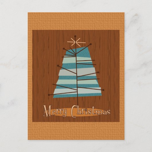 Mid Century Moderne kerstboom Feestdagenkaart (Voorkant)