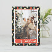 Mid-Century Moderne Kerstfoto's Feestdagenkaart (Staand voorkant)