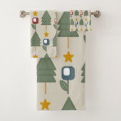 Mid-Century Moderne Kerstmis Bad Handdoek (Insitu)