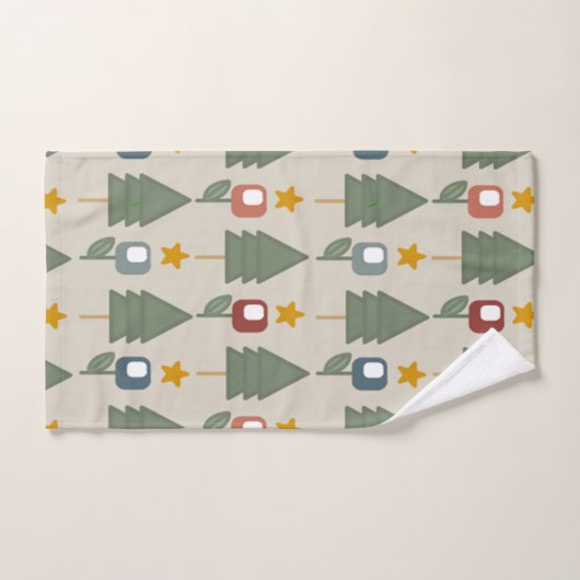 Mid-Century Moderne Kerstmis Bad Handdoek (Handdoek)