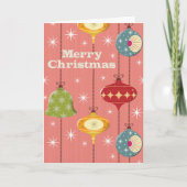 Mid Century Moderne Kerstmis Baubles Kaart (Voorkant)