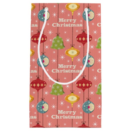 Mid Century Moderne Kerstmis Baubles Klein Cadeauzakje (Voorkant)