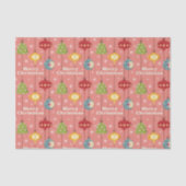 Mid Century Moderne Kerstmis Baubles Tissuepapier (Voorkant)