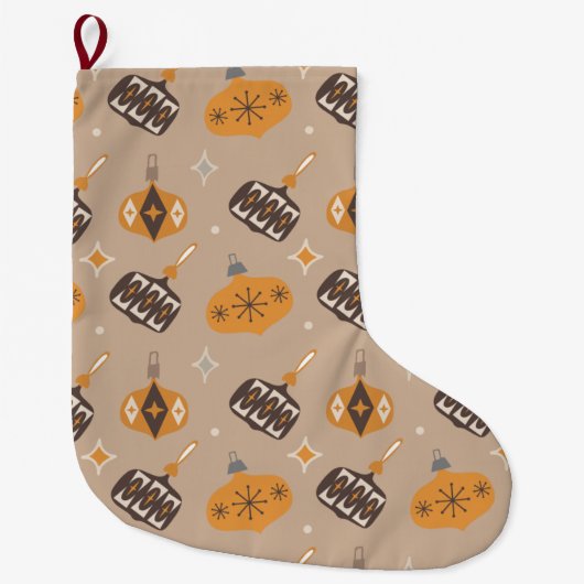 Mid-Century Moderne Kerstmis Grote Kerstsok (Voorkant)