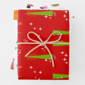 Mid-Century Moderne Kerstmis  Inpakpapier Vel (In situ)