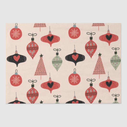 Mid-Century Moderne Kerstmis Tissuepapier (Voorkant)