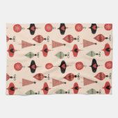 Mid Century Moderne kerstpatronen Theedoek (Horizontaal)
