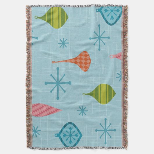 Mid Century Moderne kerstversieringen Deken (Voorkant Verticaal)