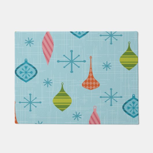 Mid Century Moderne kerstversieringen Deurmat (Voorkant)