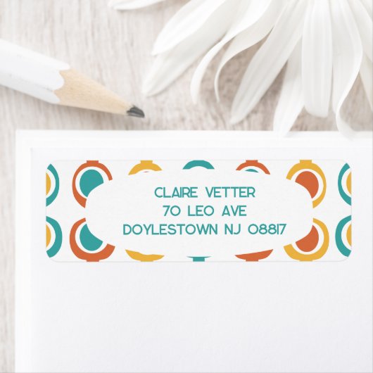 Mid-Century moderne keten retour adres label (Insitu)