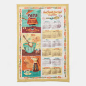 Mid-Century Moderne Keuken Kalender Handdoek 2025 (Verticaal)