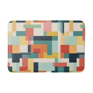 Mid Century Moderne kleur blokkeert geometrisch pa Badmat