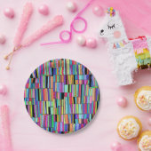 Mid Century Moderne, kleurrijke boekenplank Papieren Bordje (Feest)