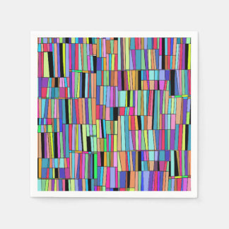 Mid Century Moderne, kleurrijke boekenplank Servet