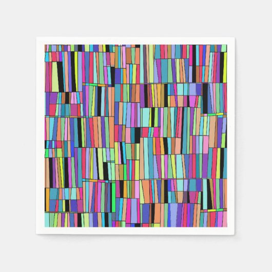 Mid Century Moderne, kleurrijke boekenplank Servet (Voorkant)