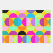 Mid Century Moderne Kleurrijke Cirkels Geometrisch Inpakpapier Vel (Voorkant 3)