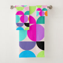 Mid Century Moderne kleurrijke cirkels Retro Abstr