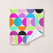 Mid Century Moderne kleurrijke cirkels Retro Abstr Bad Handdoek (Wasdoekje)