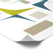 Mid Century Moderne, kleurrijke geometrische afdru Poster (Hoek)