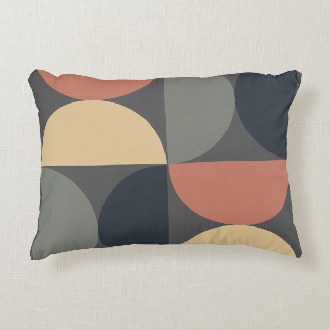 Mid Century Moderne Kolen Zalm Accent Kussen (Voorkant)