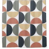 Mid Century Moderne Kolen Zalm Douchegordijn (Voorkant)