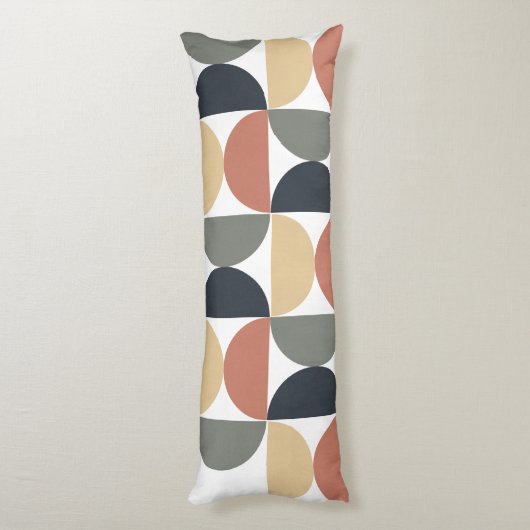 Mid Century Moderne Kolen Zalm Lichaamskussen (Achterkant (Verticaal))