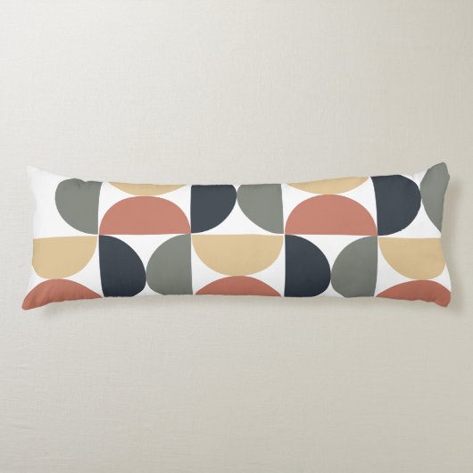 Mid Century Moderne Kolen Zalm Lichaamskussen (Voorkant)