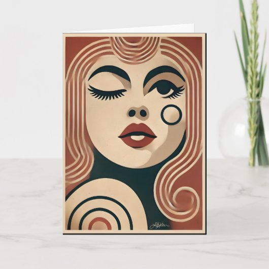 Mid Century Moderne Kunst De Schoonheidsvlek Kaart (Voorkant)