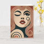 Mid Century Moderne Kunst De Schoonheidsvlek Kaart (Gele Bloem)