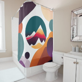 Mid-Century Moderne Kunst Douchegordijn