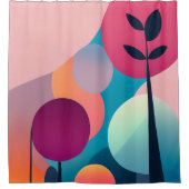 Mid-Century Moderne Kunst Douchegordijn (Voorkant)