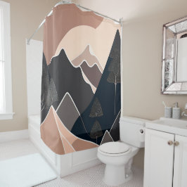 Mid-Century Moderne Kunst Douchegordijn