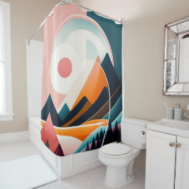 Mid-Century Moderne Kunst Douchegordijn