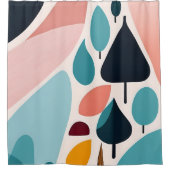 Mid-Century Moderne Kunst Douchegordijn (Voorkant)