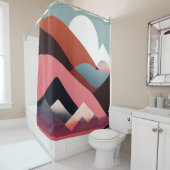 Mid-Century Moderne Kunst Douchegordijn (In situ)